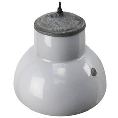 Niederländisch Grau emaillierte industrielle Vintage-Pendelleuchten von Philips