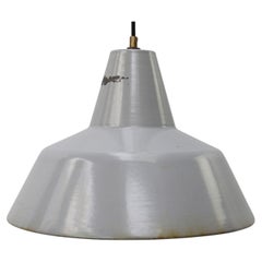 Lampade a sospensione industriali vintage in smalto grigio olandese di Philips