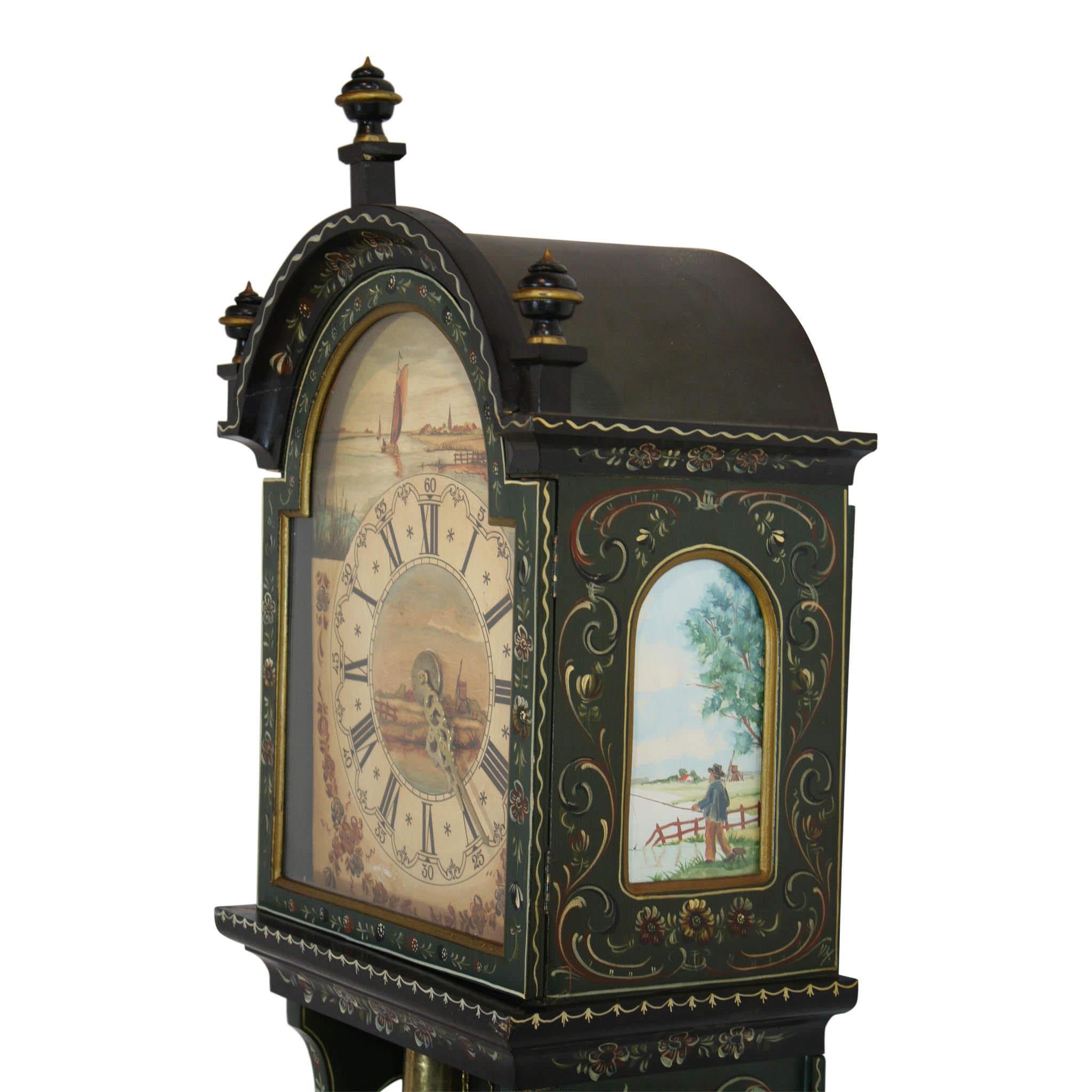 Dutch Hand-Painted Clock, circa 1900 In Good Condition In Evergreen, CO