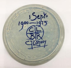 Piatto a forma di fungo in stile Art Deco, olandese, tornito a mano e dipinto da C.J. Lanooy, 1925