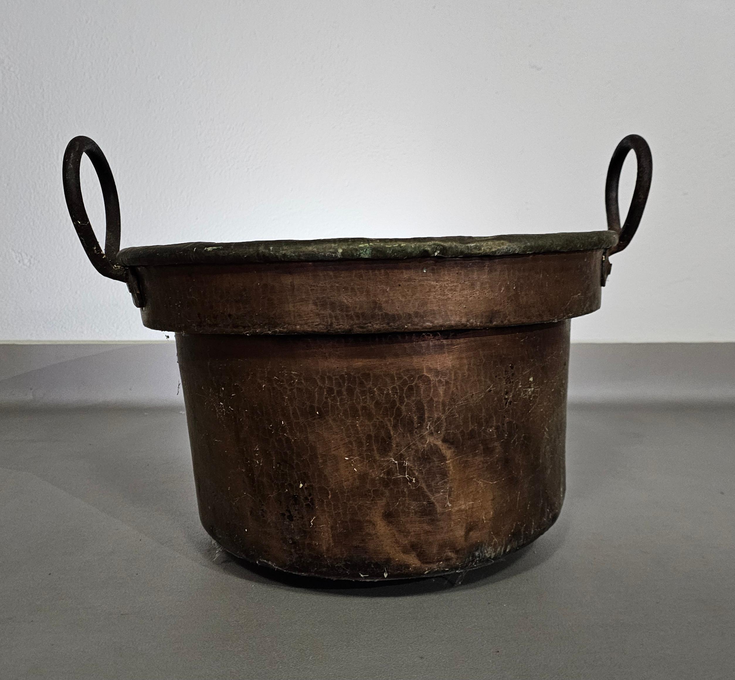 Hammered  Dutch / Handled Fireplace - Copper / Brass - Bucket  For Sale