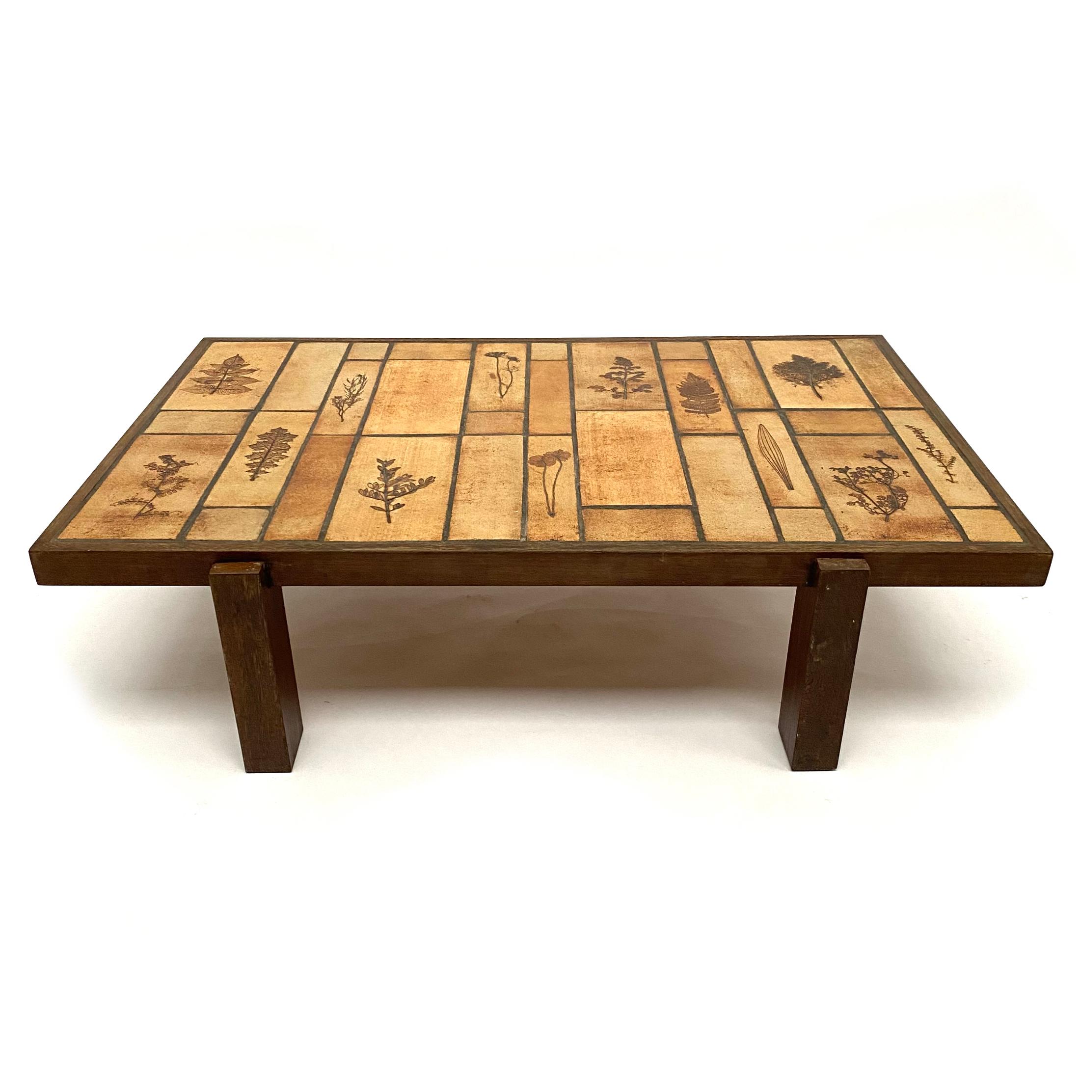 Late 20th Century Dutch Handmade Terracotta Tile Table for Intercodam, 1970s For Sale
