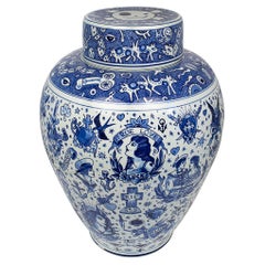 Dutch handpainted vase, jar True Love by Royal Delft, Schiffmacher collection
