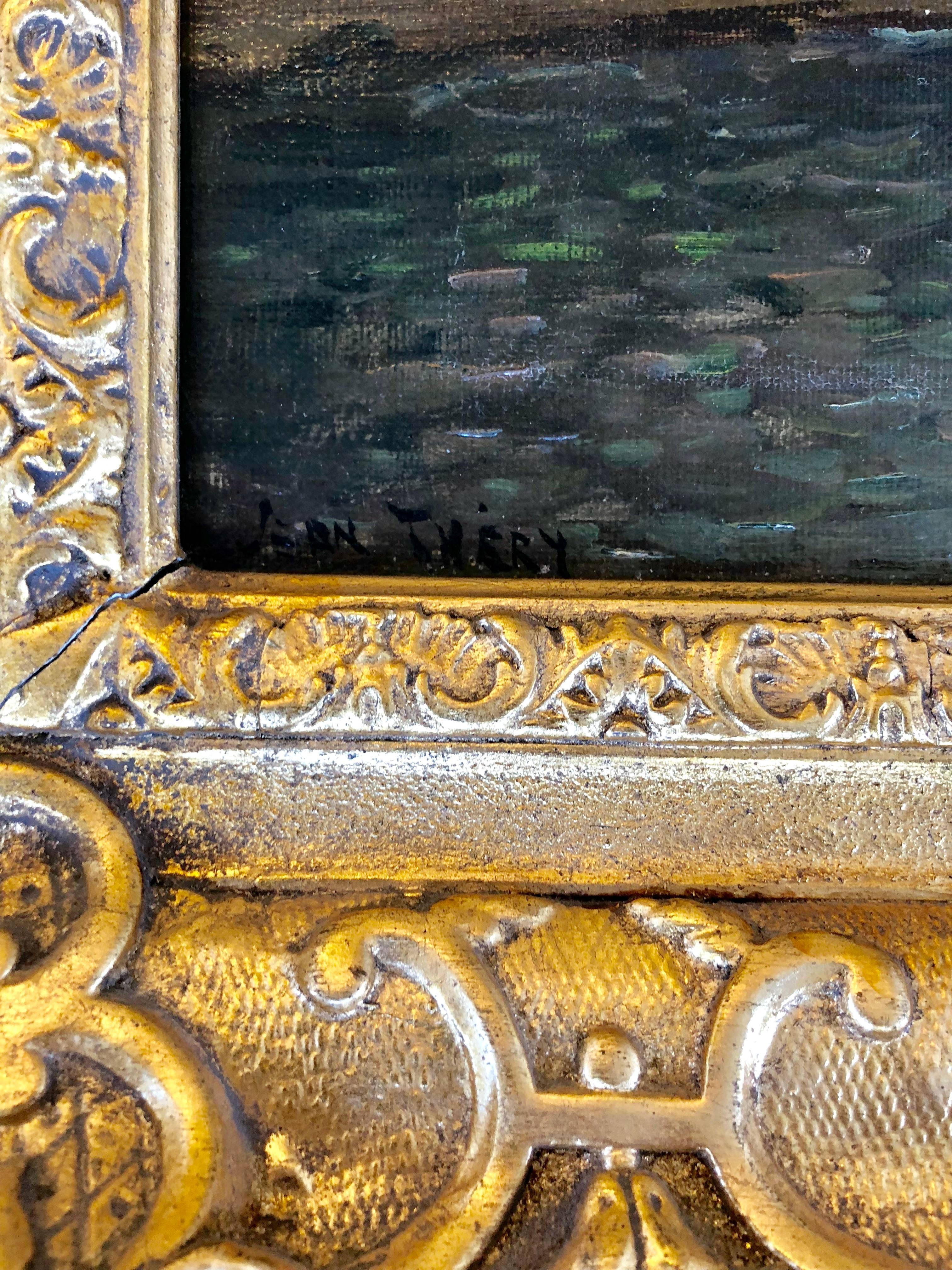 Oil on canvas, signed lower left. Presented in beautiful gilt frame.