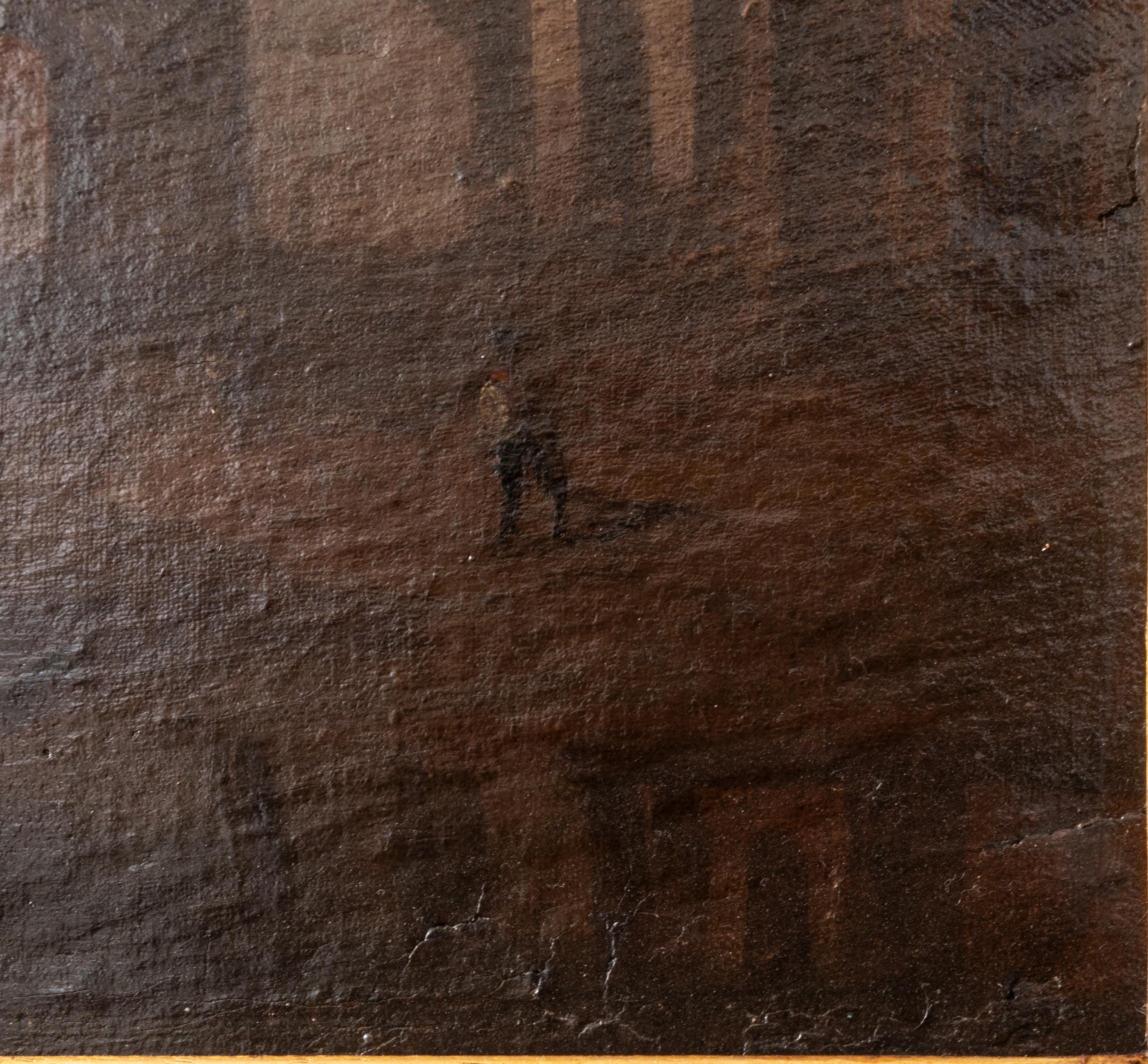 Niederländisches Hafenlandschaftsgemälde von Roudil, 19. Jahrhundert (Geölt) im Angebot