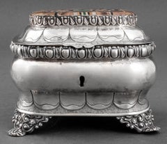 Dutch Hardstone Mosaic Silver Sugar Casket, C. 1900