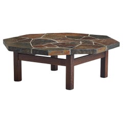 Dutch Hexagonal Stone Coffee Table Attributed to Paul Kingma, 1960s