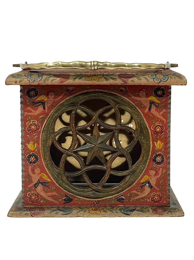 Dutch Hindeloopen square footstove, 1837 For Sale 5