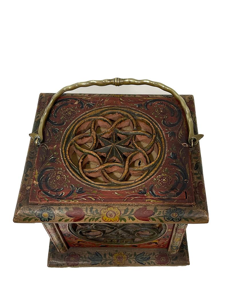Dutch Hindeloopen square footstove, 1837 For Sale 3