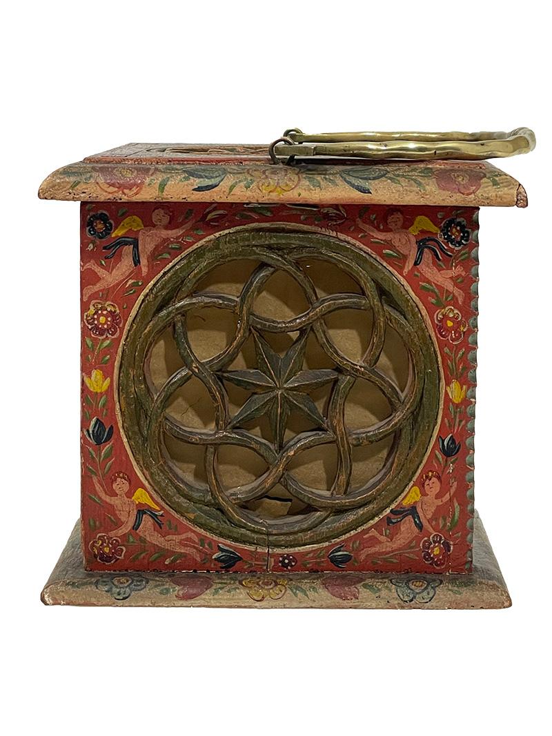 Dutch Hindeloopen square footstove, 1837 For Sale 4