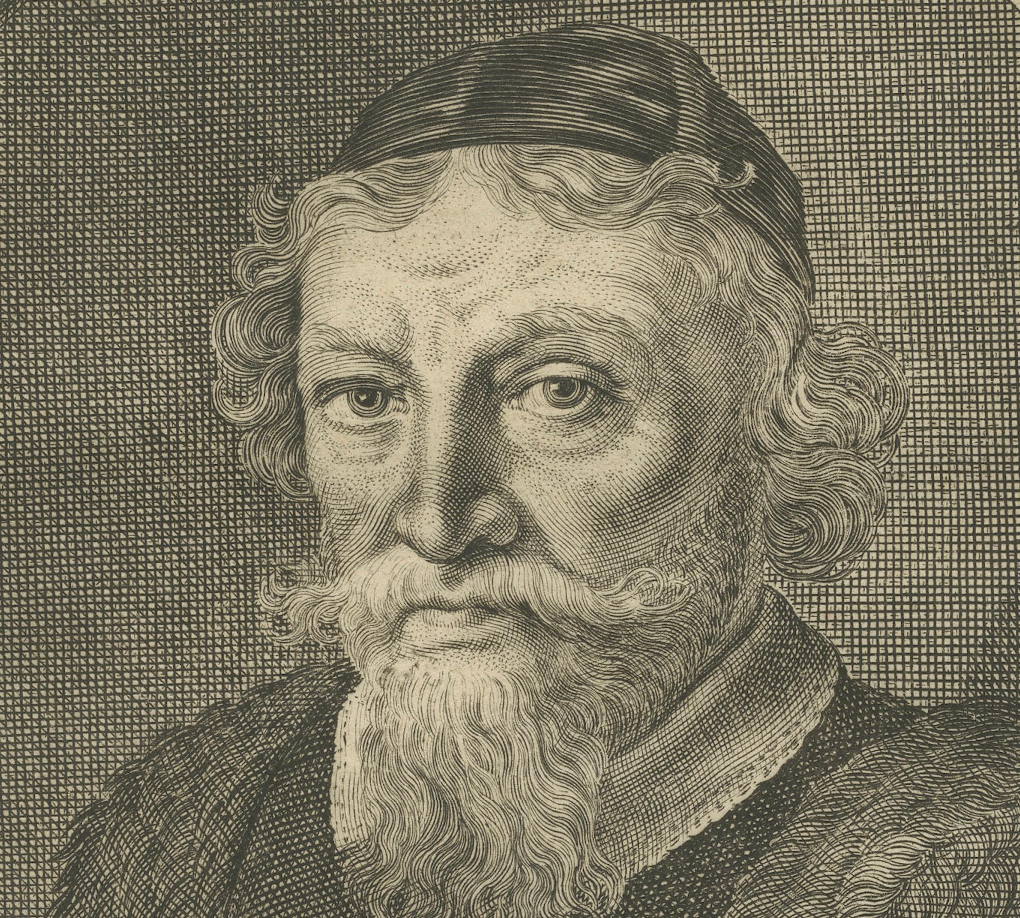 17ème siècle L'humaniste néerlandais A.I.C. - 17e s. Gravure de Matham d'après Spilberg en vente