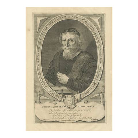 Dutch Humanist Stephan Crachtius – 17th c. Engraving by Matham after Spilberg