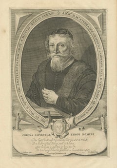 L'humaniste néerlandais A.I.C. - 17e s. Gravure de Matham d'après Spilberg