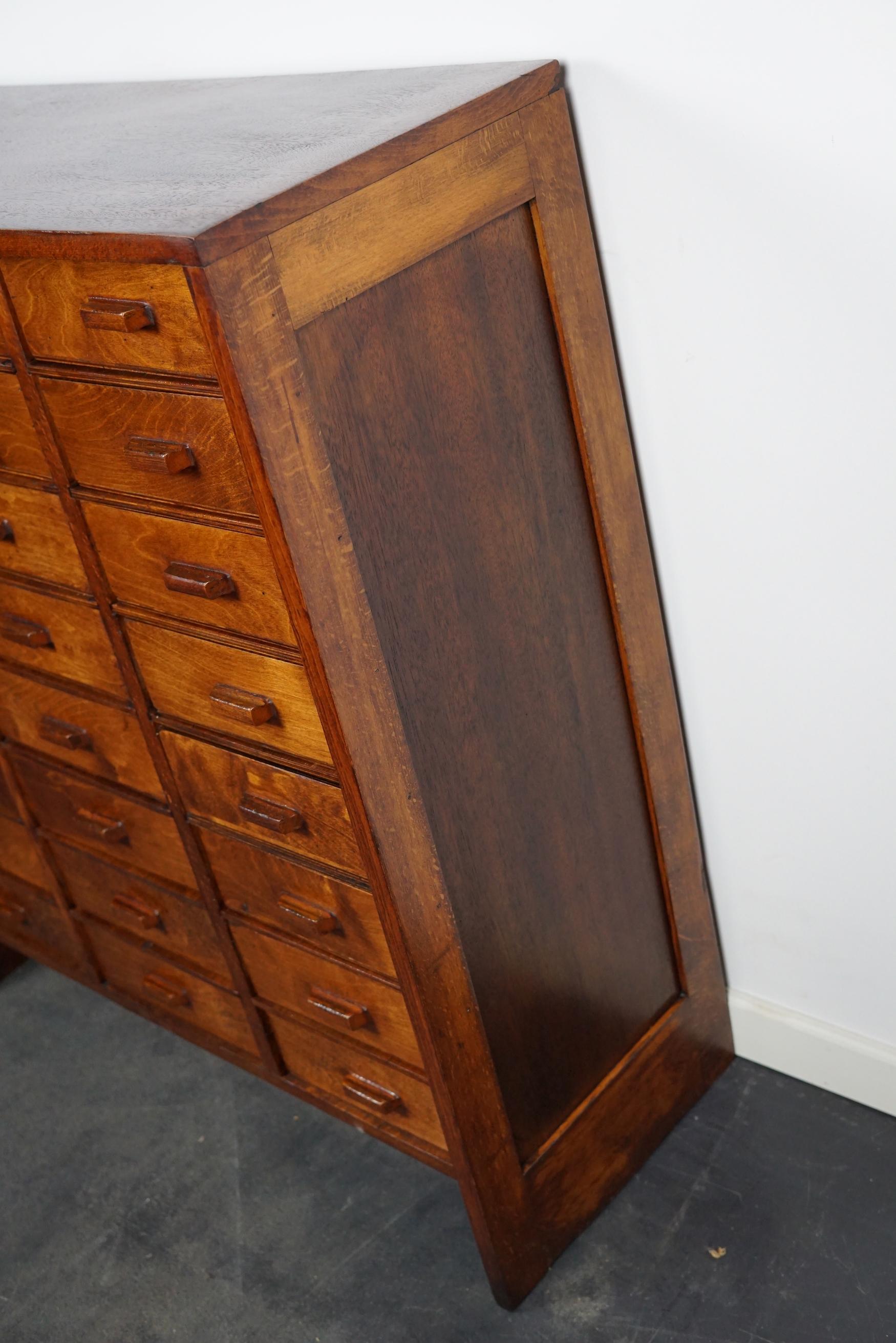 Dutch Industrial Beech and Mahogany Apothecary Cabinet, Mid-20th Century 8