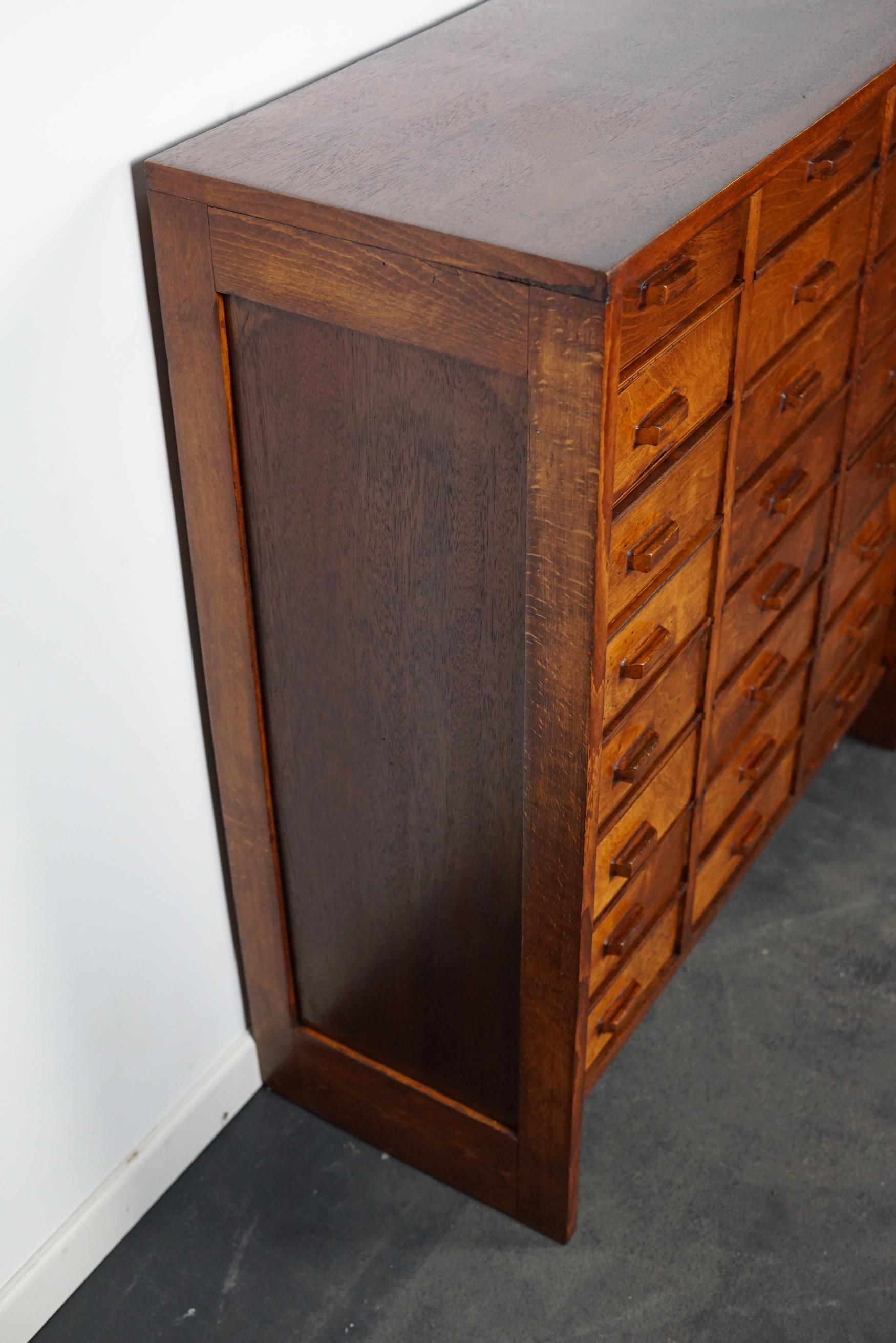 Dutch Industrial Beech and Mahogany Apothecary Cabinet, Mid-20th Century 5