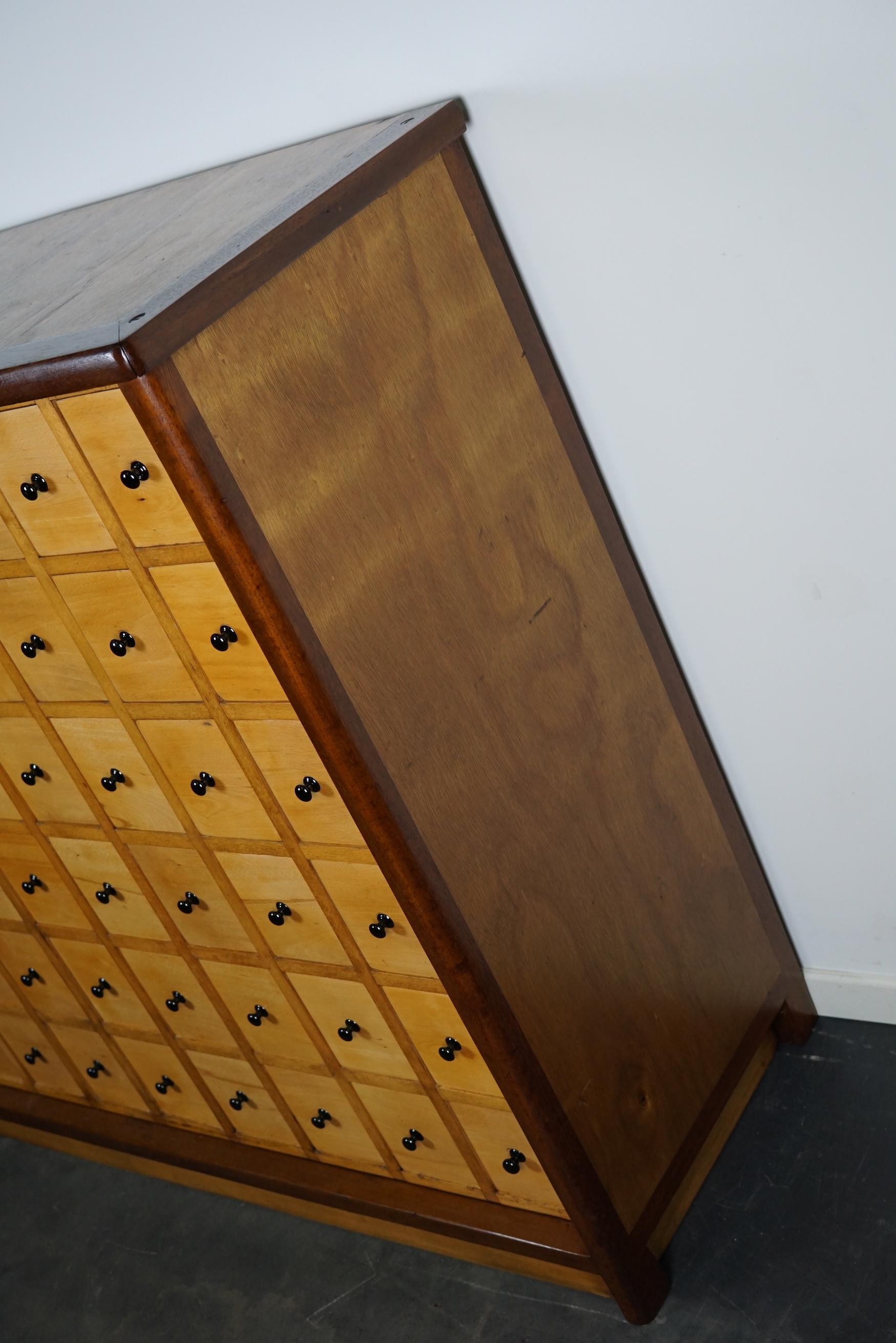 Dutch Industrial Beech and Oak Apothecary Cabinet, Mid-20th Century 13