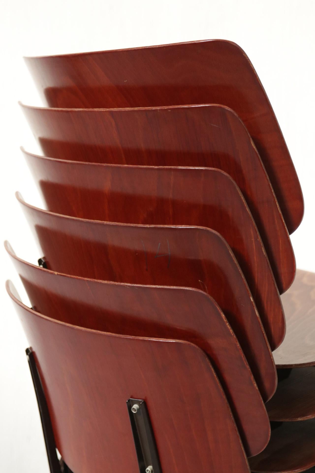 Dutch Industrial Design Prouve Style School Chairs S21 Compas Galvanitas For Sale 2