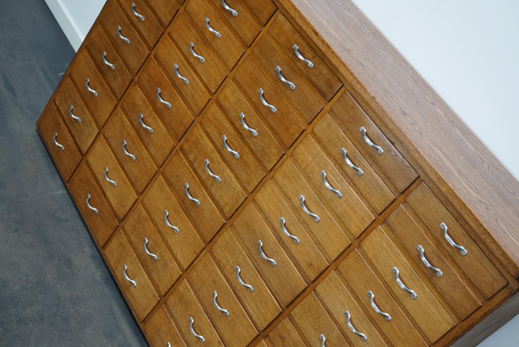 Dutch Industrial Oak Apothecary Cabinet, Mid-20th Century For Sale 7