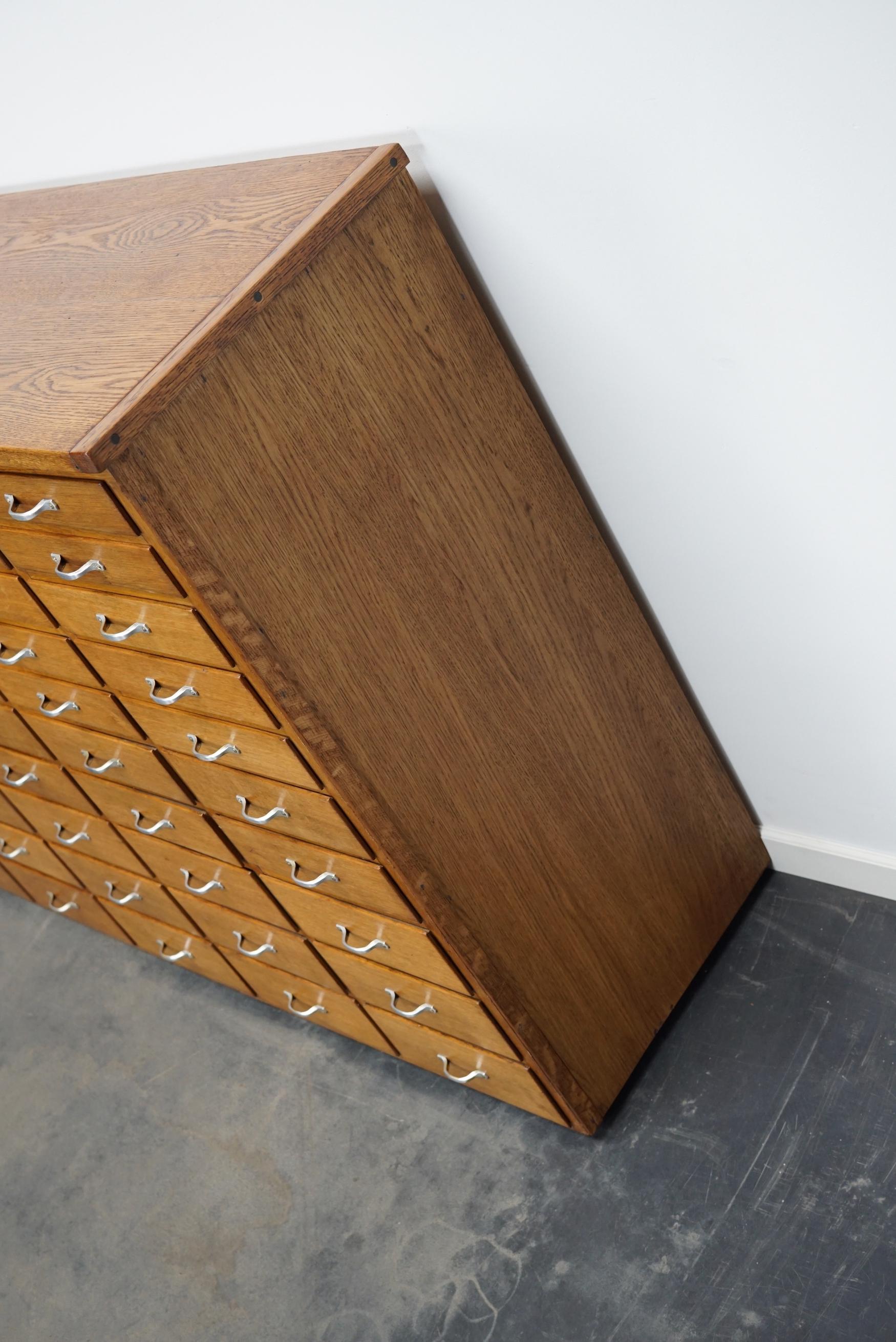 Dutch Industrial Oak Apothecary Cabinet, Mid-20th Century For Sale 8