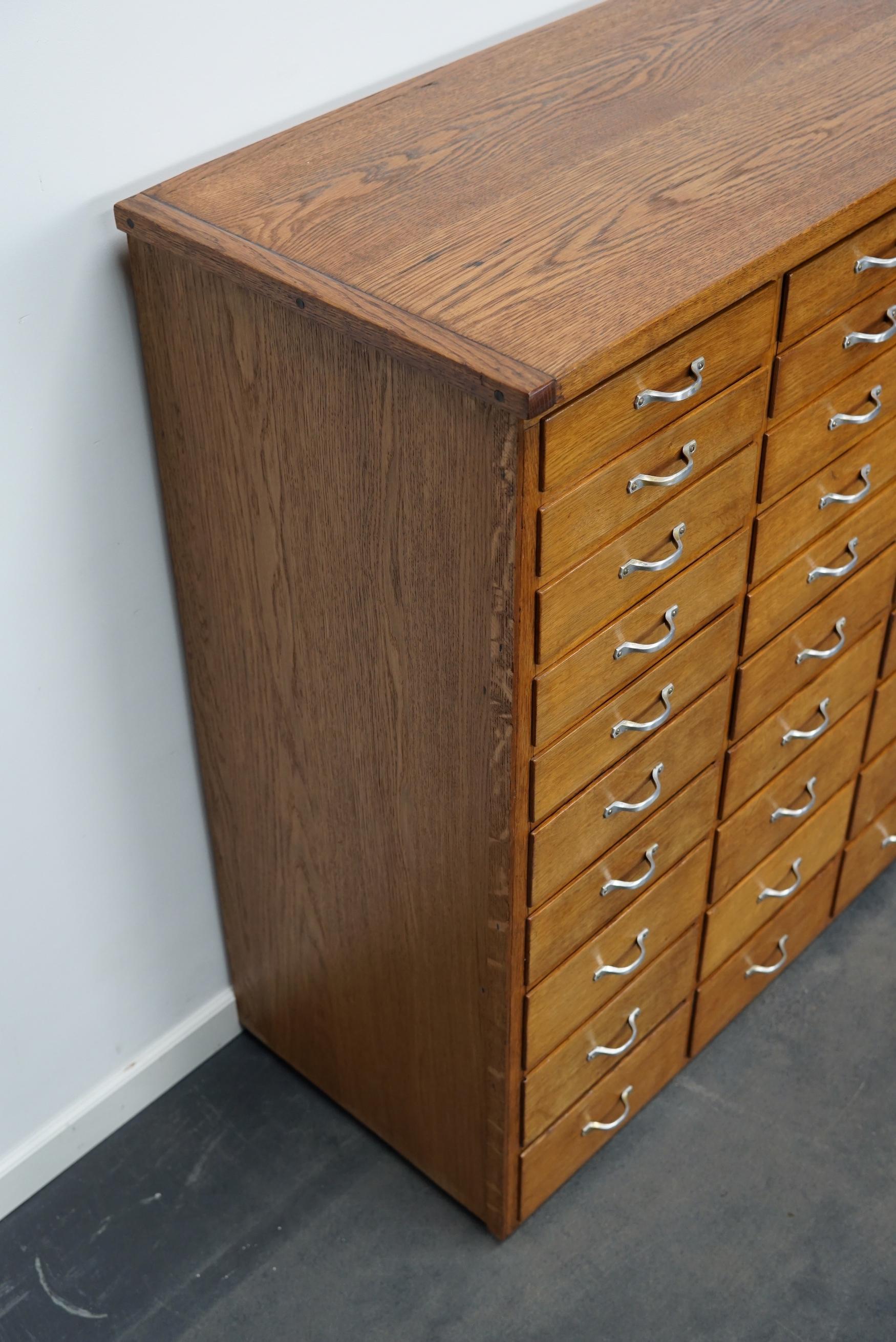 Dutch Industrial Oak Apothecary Cabinet, Mid-20th Century For Sale 4