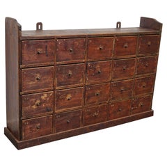 Dutch Industrial Pine Apothecary / Workshop Cabinet, circa 1920s