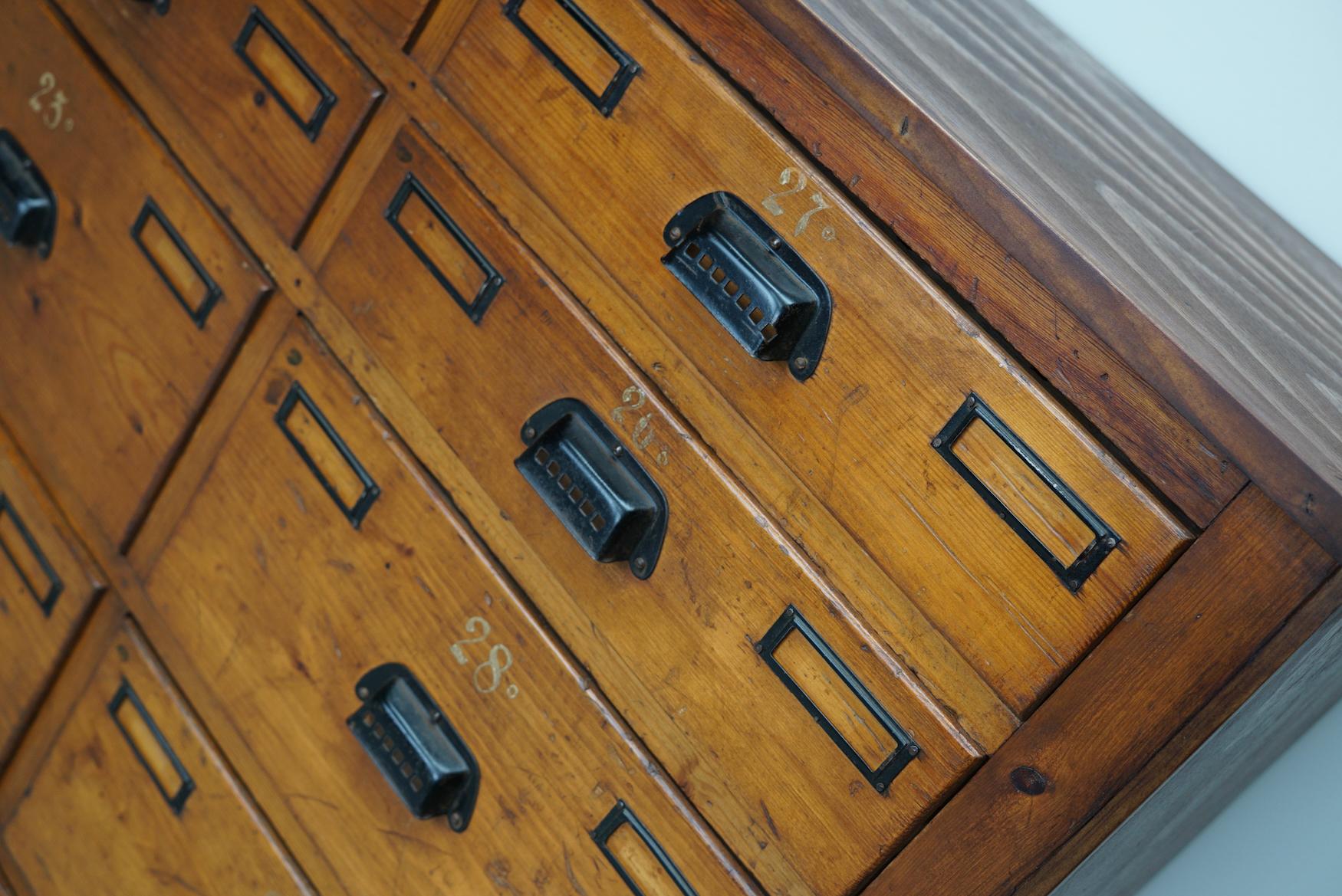 Dutch Industrial Pine Apothecary / Workshop Cabinet, circa 1930s 6
