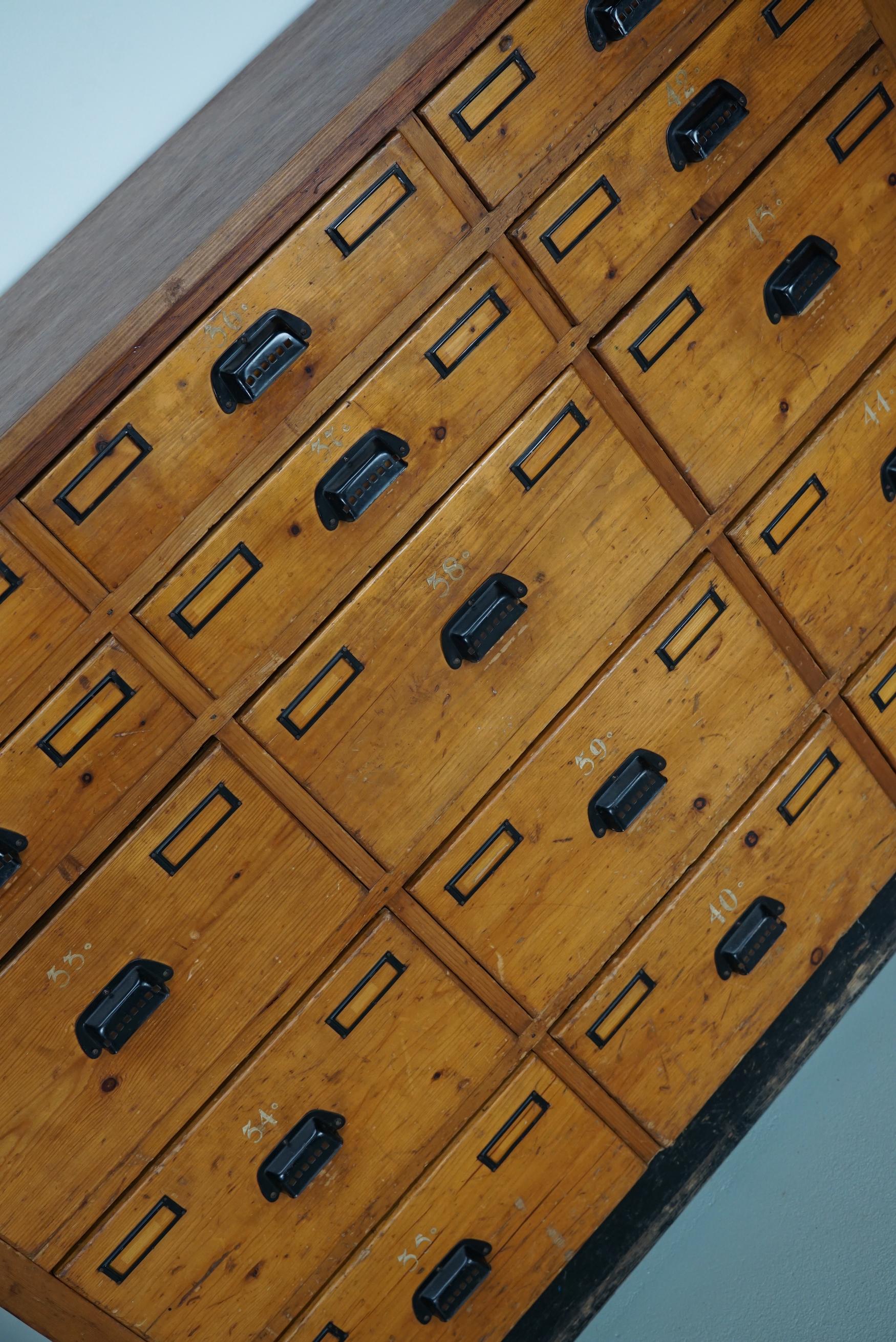 Dutch Industrial Pine Apothecary / Workshop Cabinet, circa 1930s For Sale 6