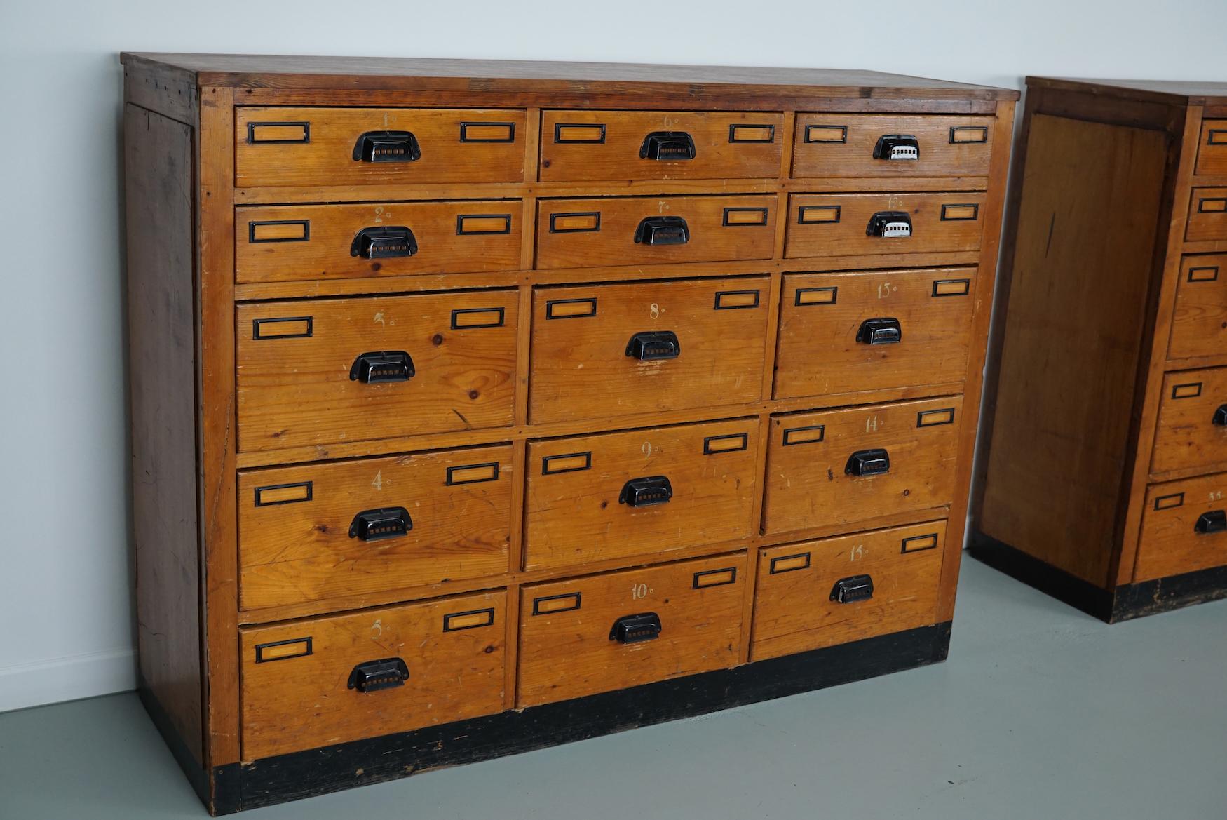 Dutch Industrial Pine Apothecary / Workshop Cabinet, circa 1930s For Sale 6