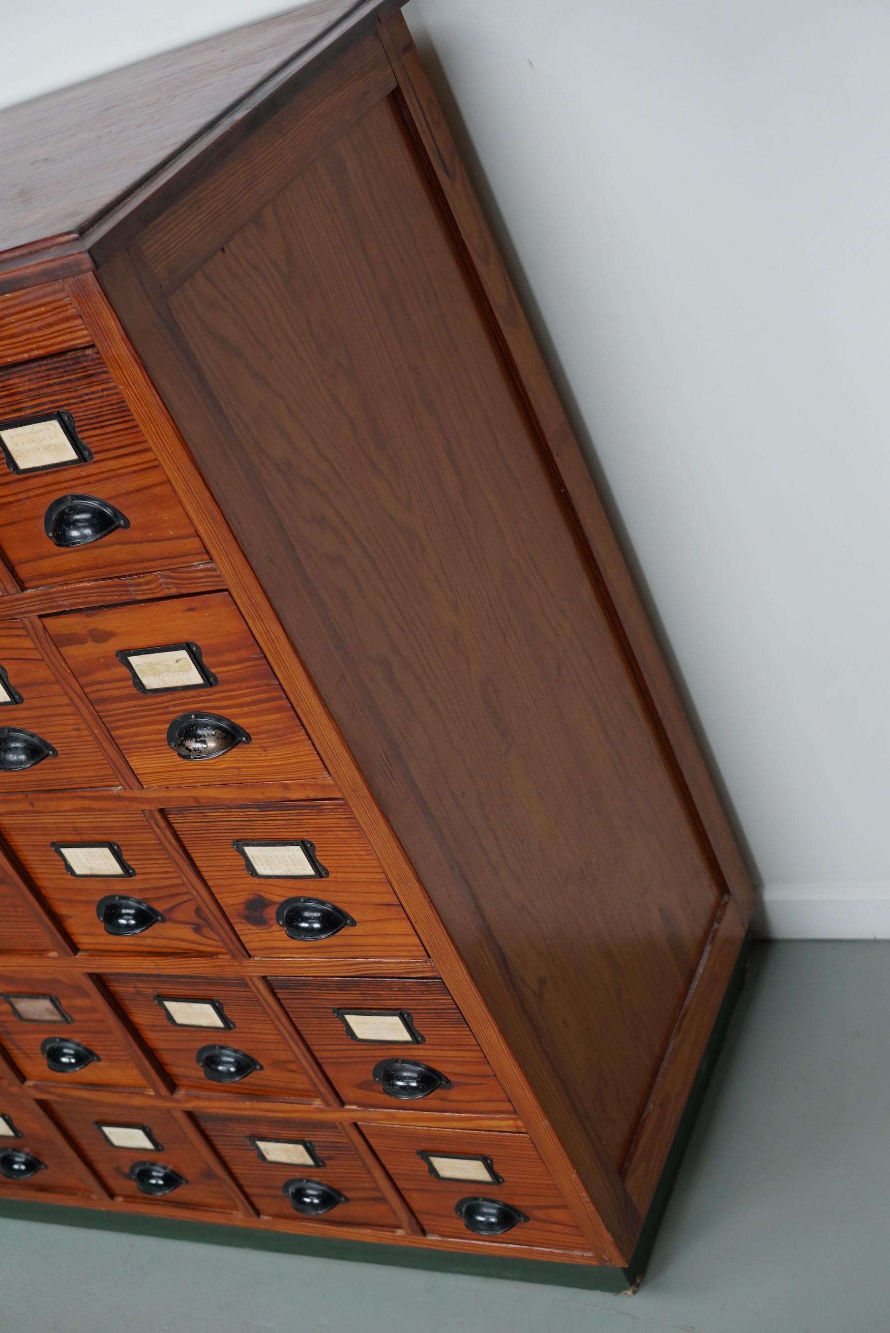 Dutch Industrial Pine Apothecary / Workshop Cabinet, circa 1930s 6