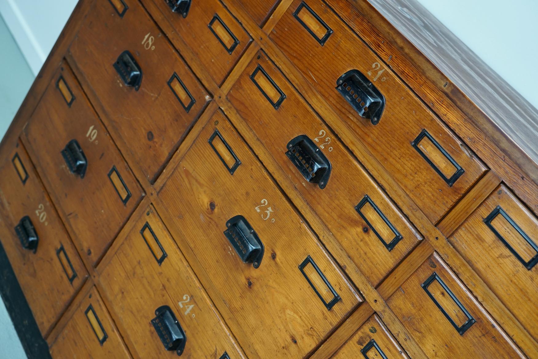 Dutch Industrial Pine Apothecary / Workshop Cabinet, circa 1930s 7