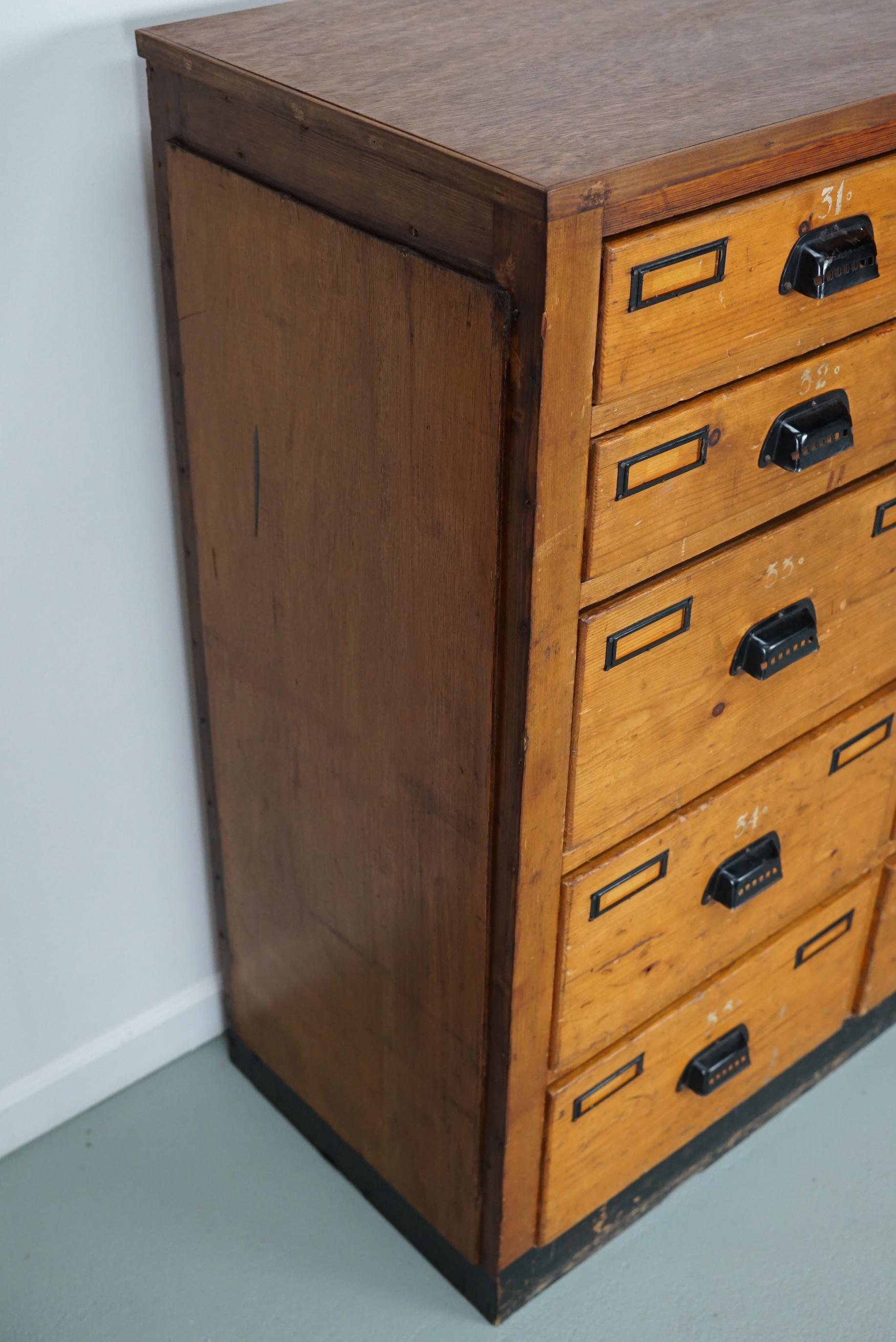 Dutch Industrial Pine Apothecary / Workshop Cabinet, circa 1930s For Sale 8