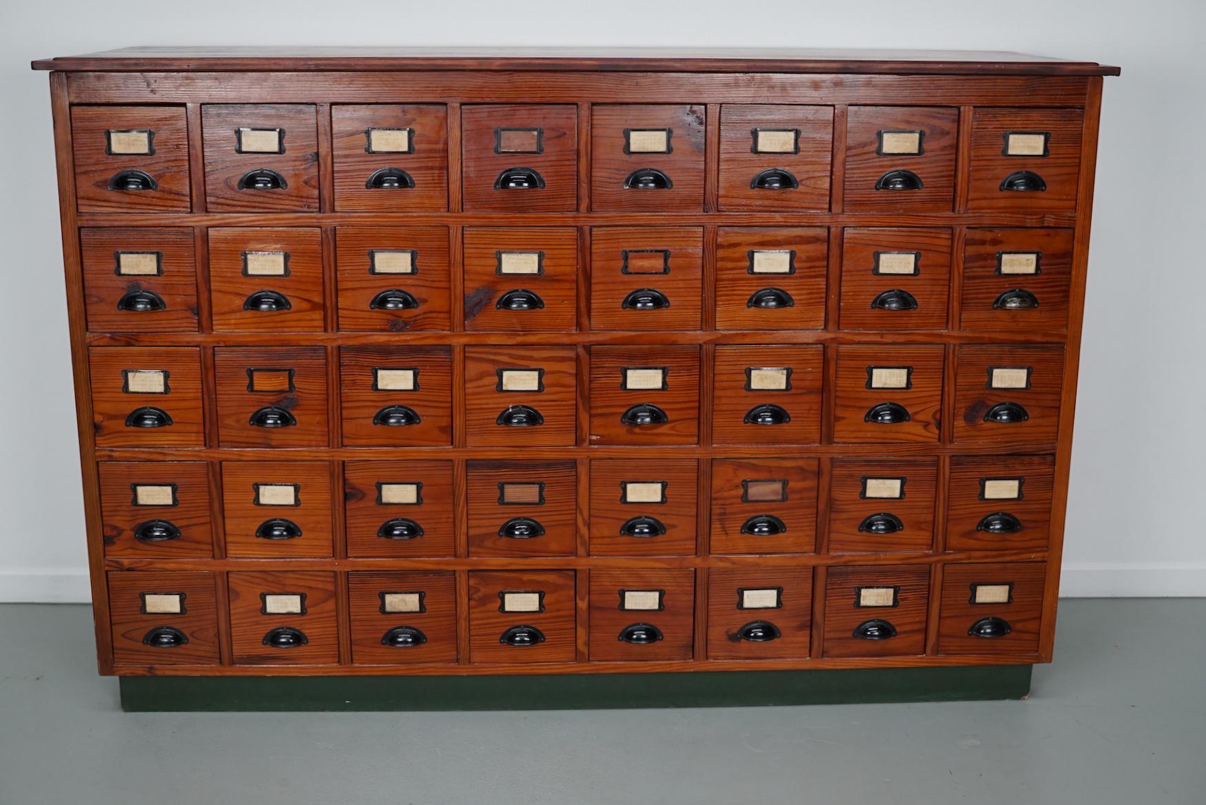 Dutch Industrial Pine Apothecary / Workshop Cabinet, circa 1930s 8