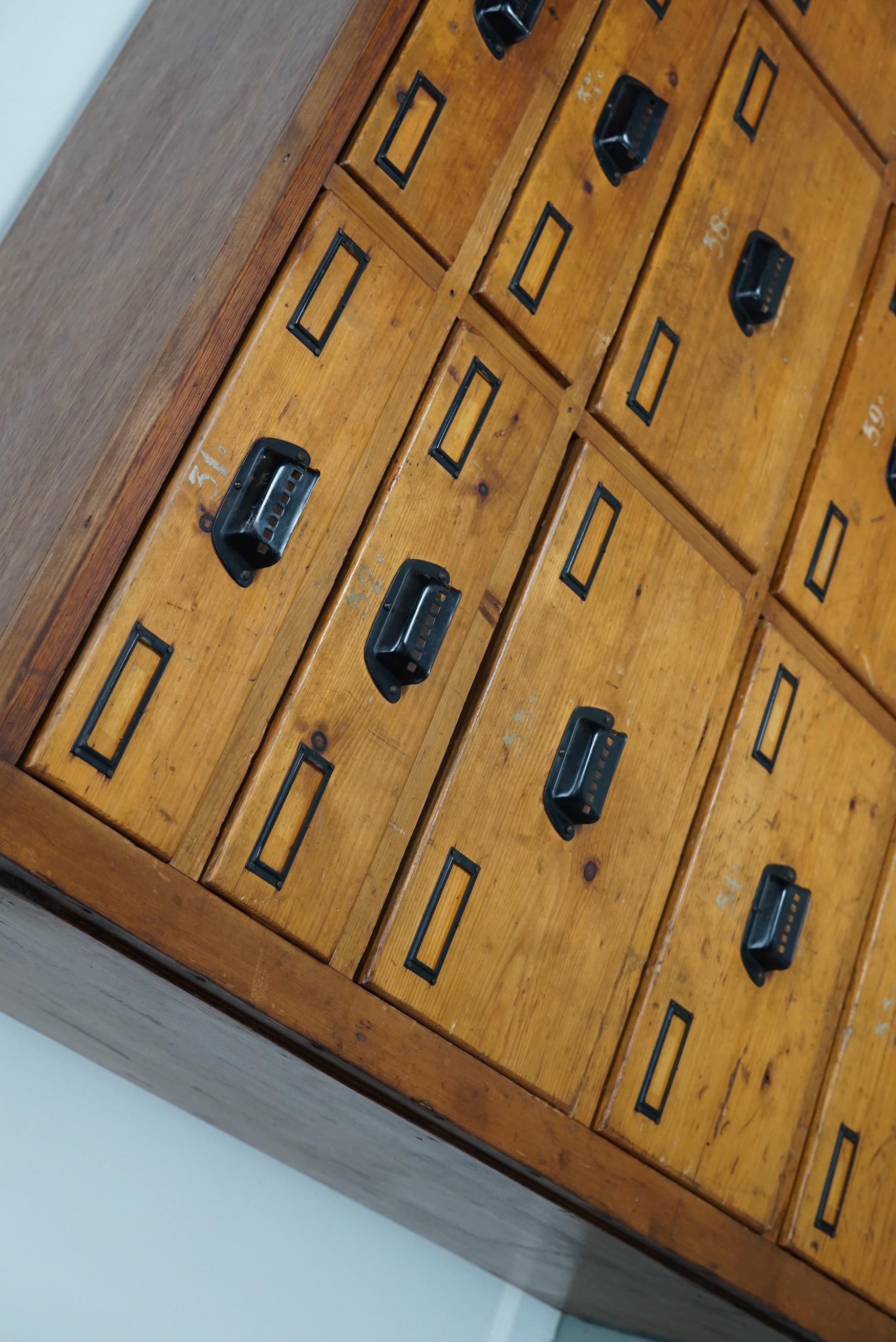 Dutch Industrial Pine Apothecary / Workshop Cabinet, circa 1930s For Sale 9
