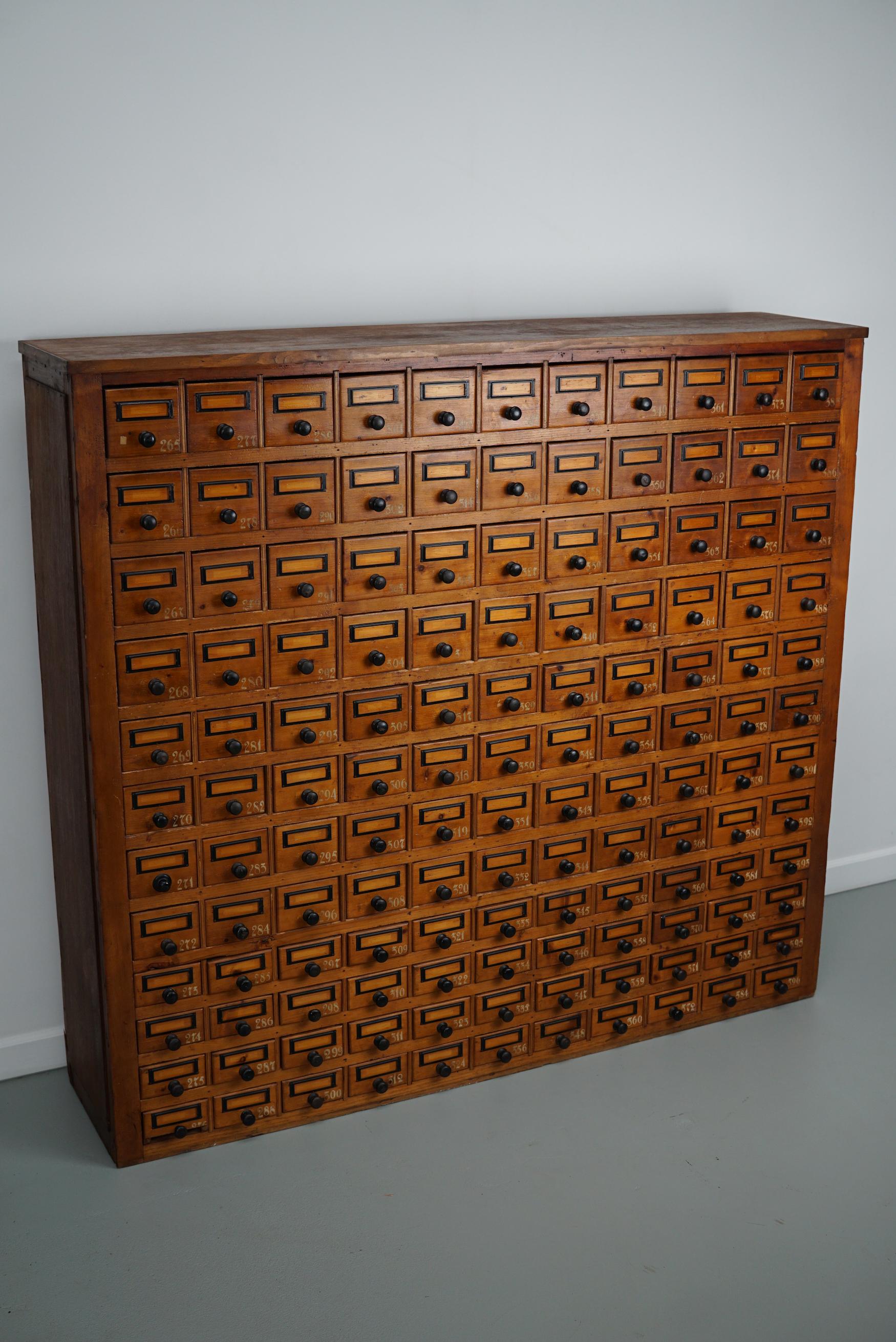 Dutch Industrial Pine Apothecary / Workshop Cabinet, circa 1930s For Sale 10