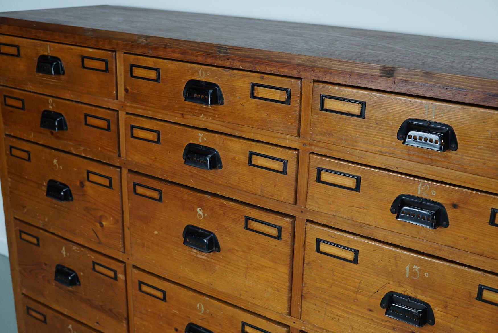 Dutch Industrial Pine Apothecary / Workshop Cabinet, circa 1930s For Sale 10