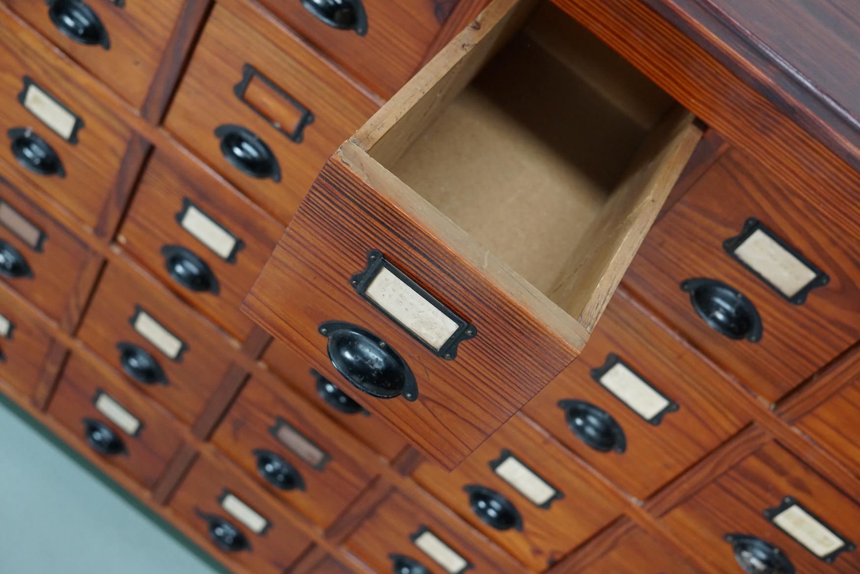 Dutch Industrial Pine Apothecary / Workshop Cabinet, circa 1930s 10