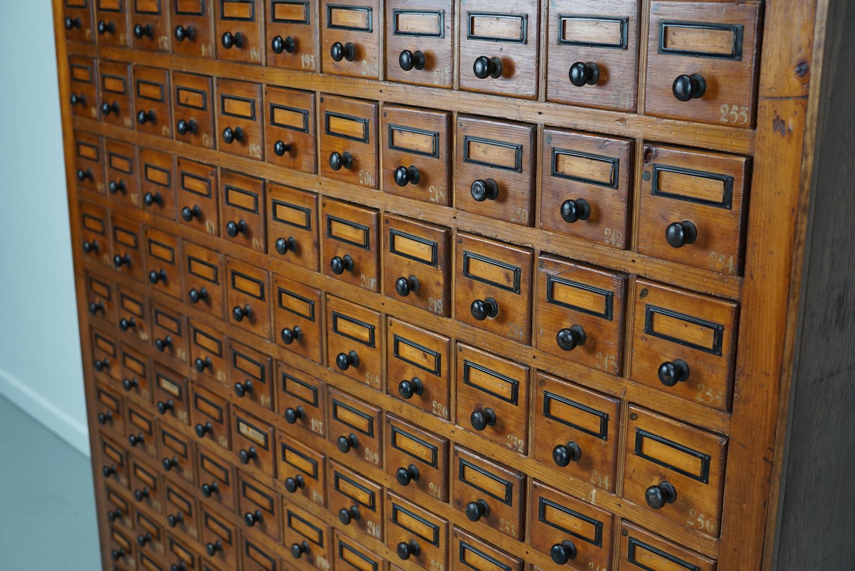 Dutch Industrial Pine Apothecary / Workshop Cabinet, circa 1930s 11