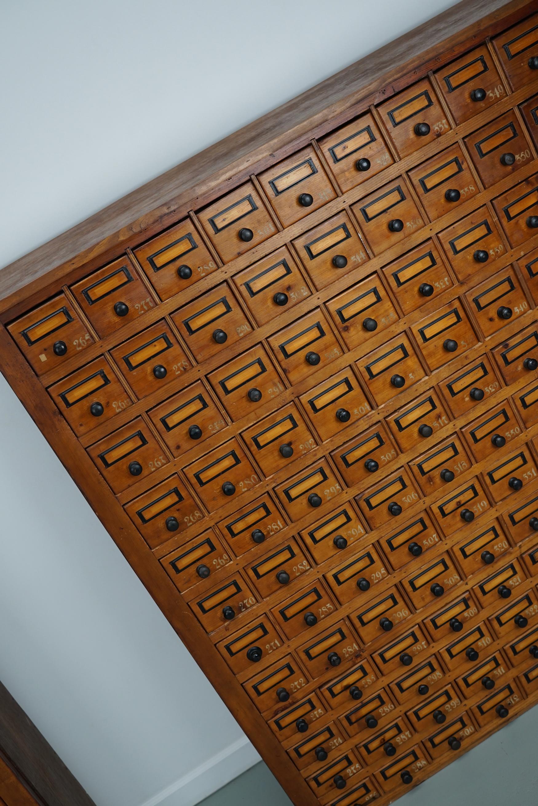 Dutch Industrial Pine Apothecary / Workshop Cabinet, circa 1930s 12