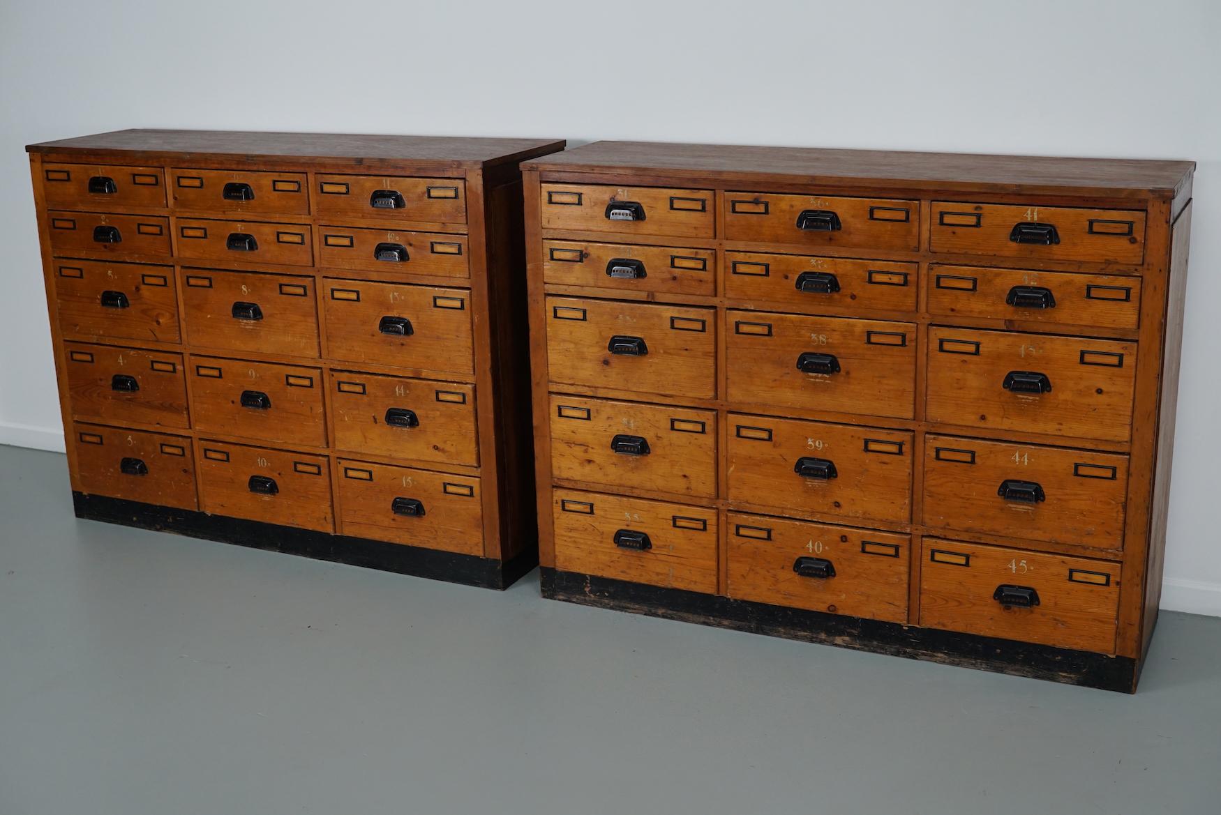 Dutch Industrial Pine Apothecary / Workshop Cabinet, circa 1930s For Sale 12
