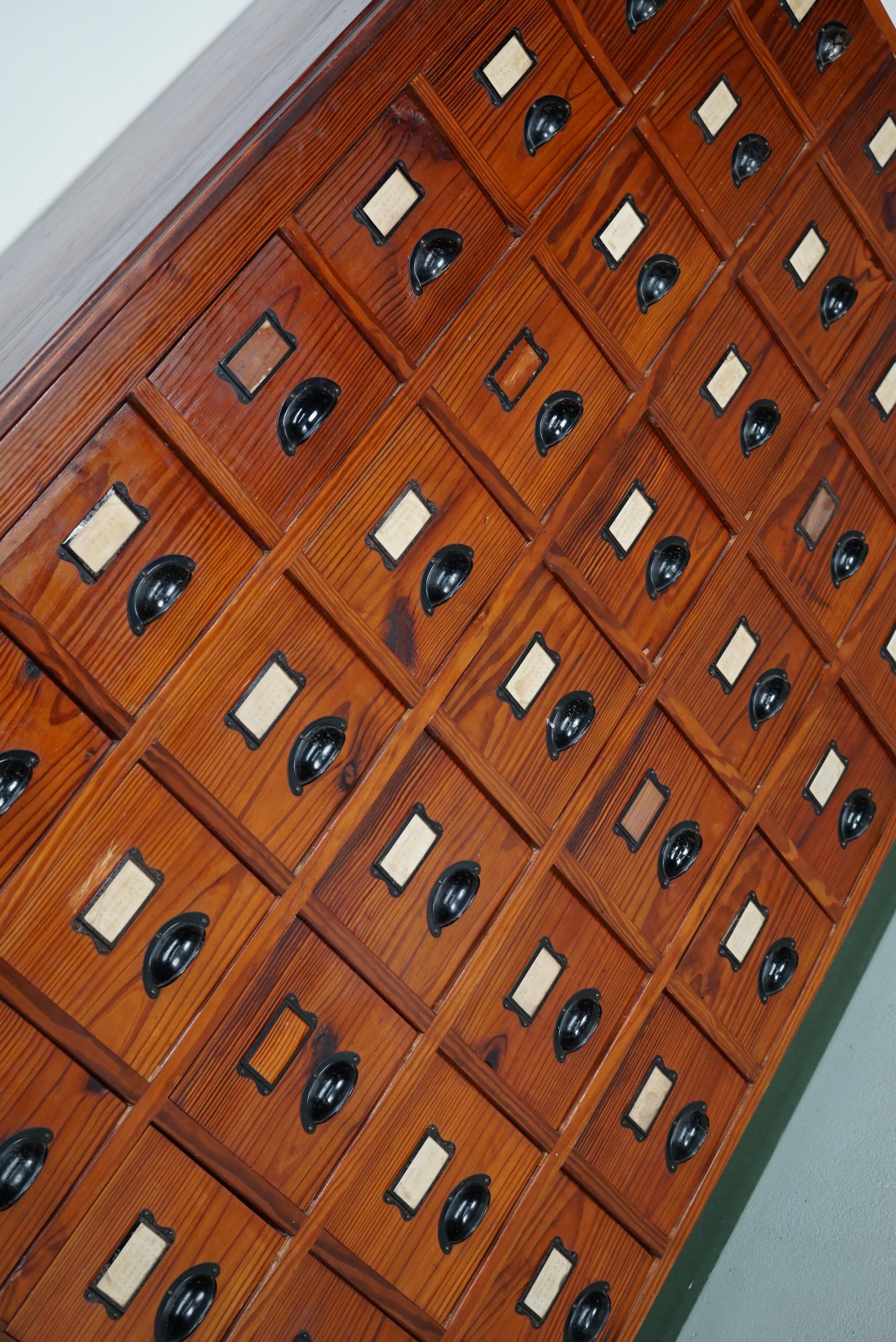 Dutch Industrial Pine Apothecary / Workshop Cabinet, circa 1930s 12