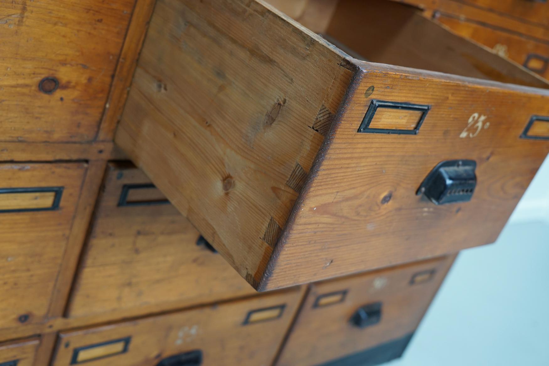Dutch Industrial Pine Apothecary / Workshop Cabinet, circa 1930s 13