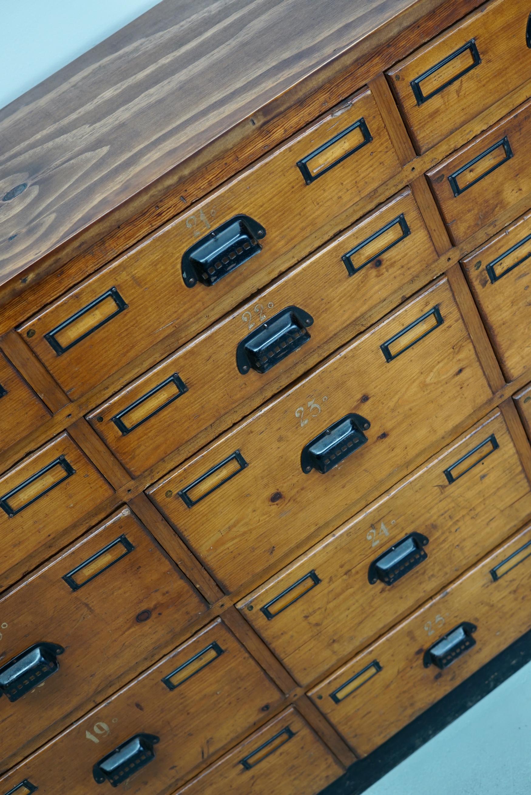 Dutch Industrial Pine Apothecary / Workshop Cabinet, circa 1930s 14