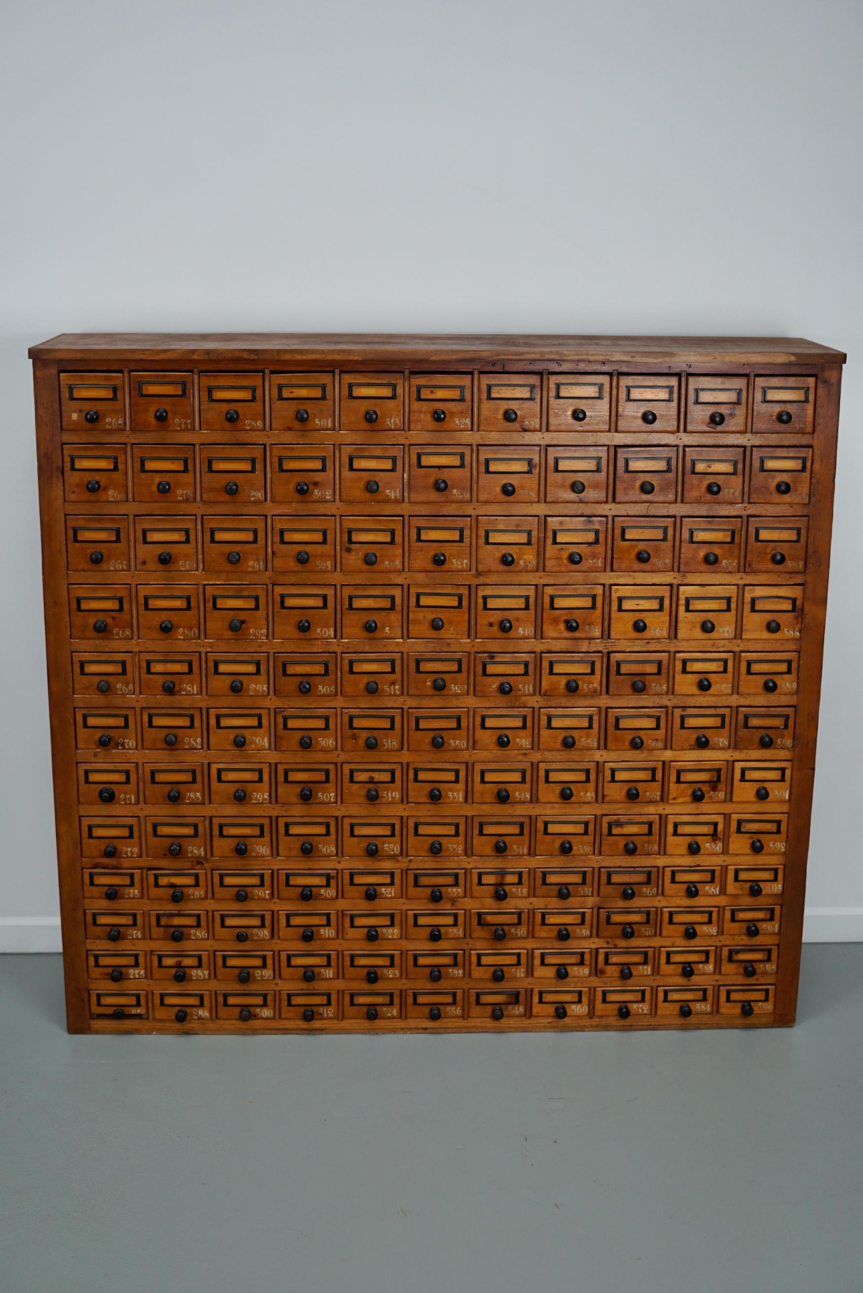 Dutch Industrial Pine Apothecary / Workshop Cabinet, circa 1930s For Sale 14