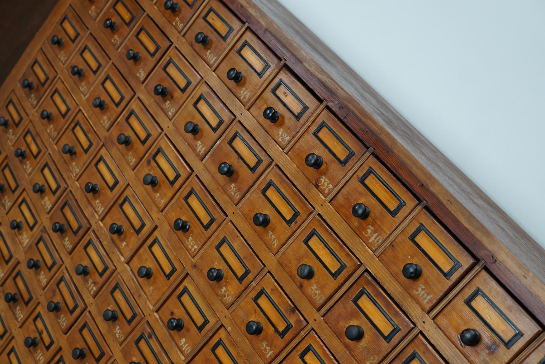 Dutch Industrial Pine Apothecary / Workshop Cabinet, circa 1930s 1