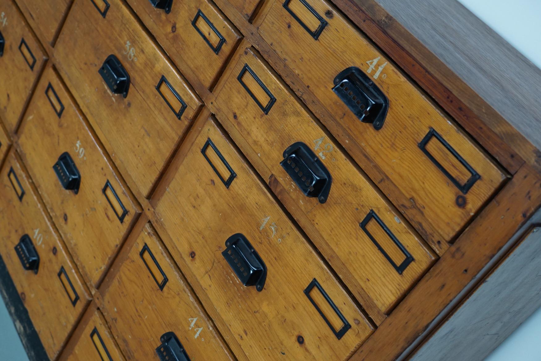 Dutch Industrial Pine Apothecary / Workshop Cabinet, circa 1930s For Sale 2
