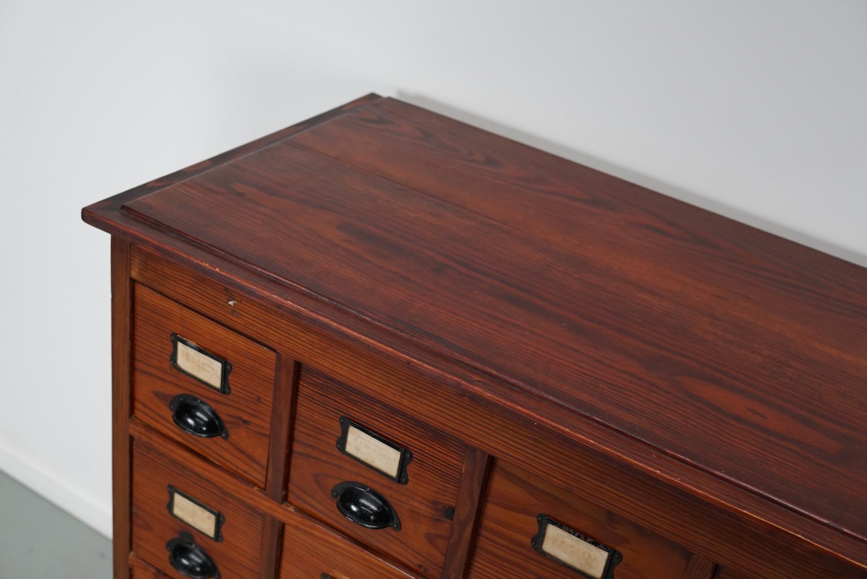 Dutch Industrial Pine Apothecary / Workshop Cabinet, circa 1930s 2
