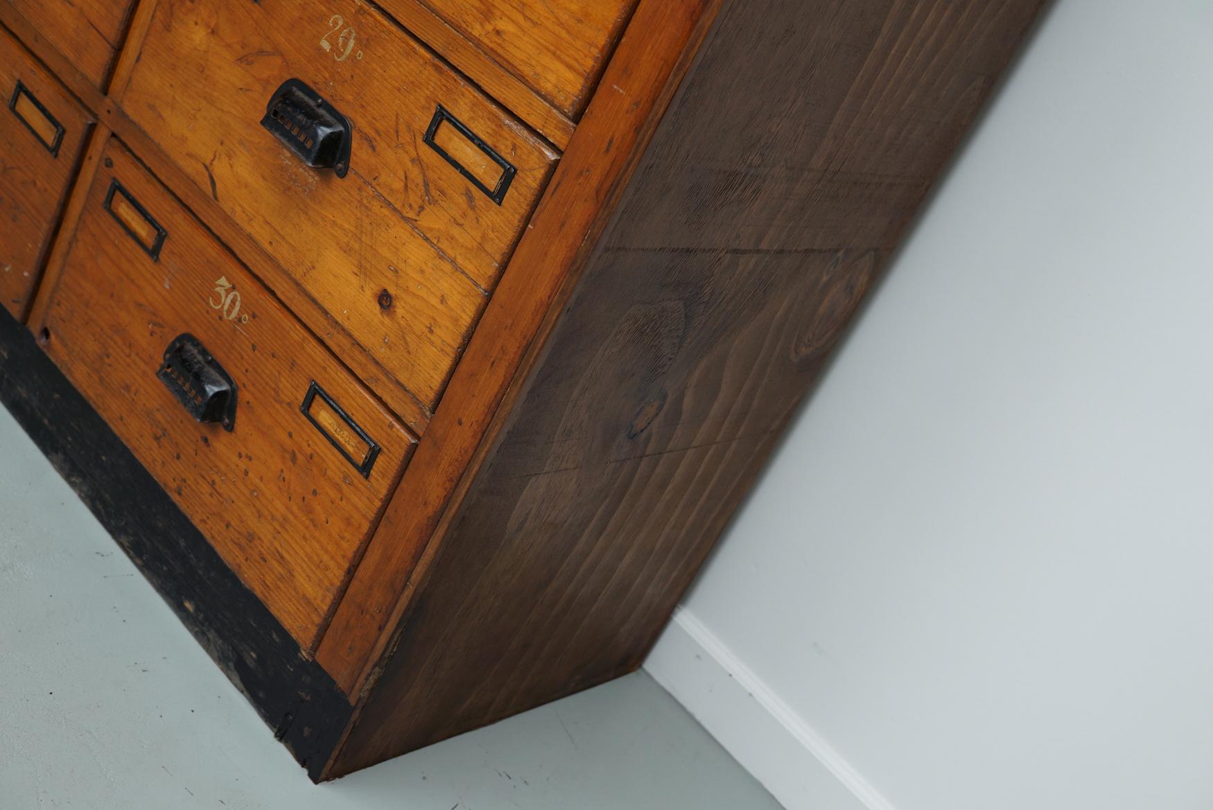 Dutch Industrial Pine Apothecary / Workshop Cabinet, circa 1930s 3