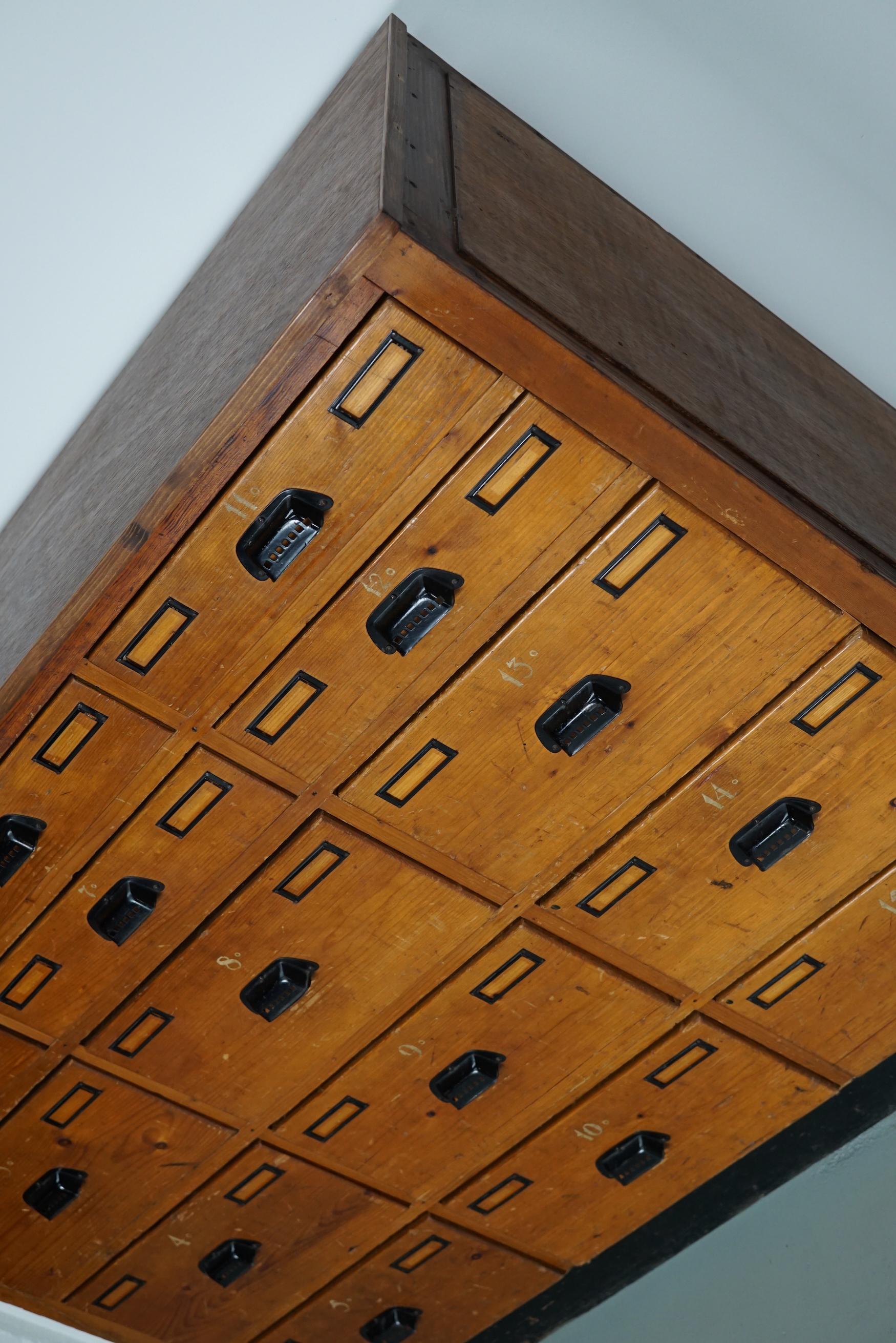Dutch Industrial Pine Apothecary / Workshop Cabinet, circa 1930s For Sale 3