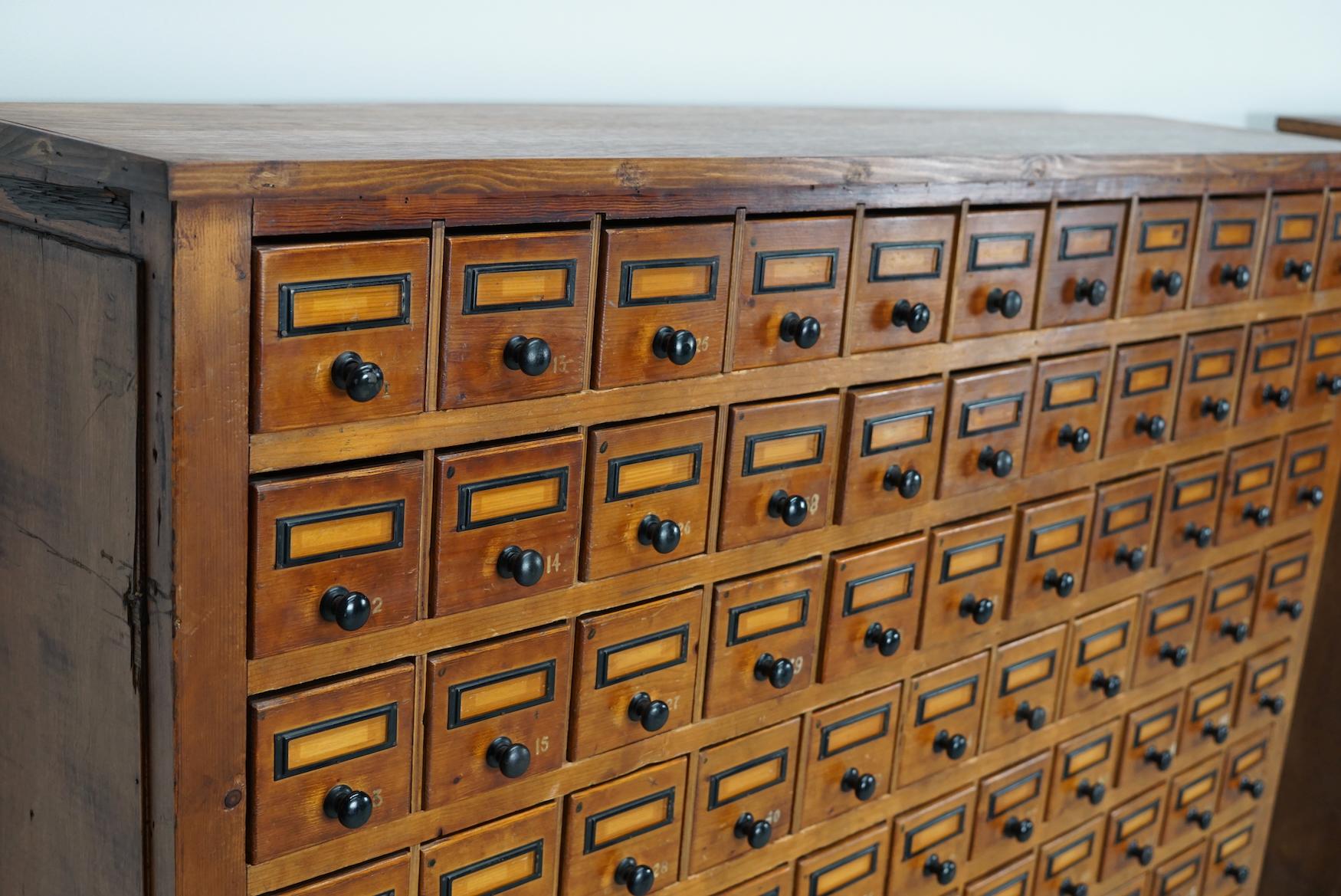 Dutch Industrial Pine Apothecary / Workshop Cabinet, circa 1930s For Sale 5