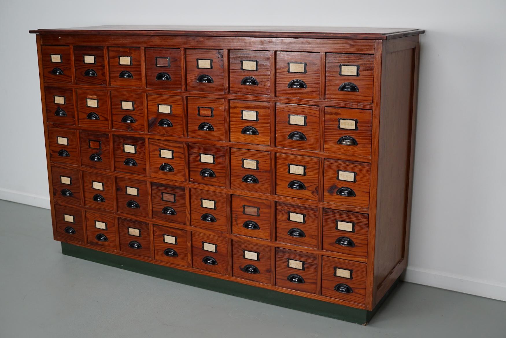 Dutch Industrial Pine Apothecary / Workshop Cabinet, circa 1930s 5